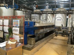 Máy ép bùn khung bản trong hệ thống xử lý nước thải công nghiệp